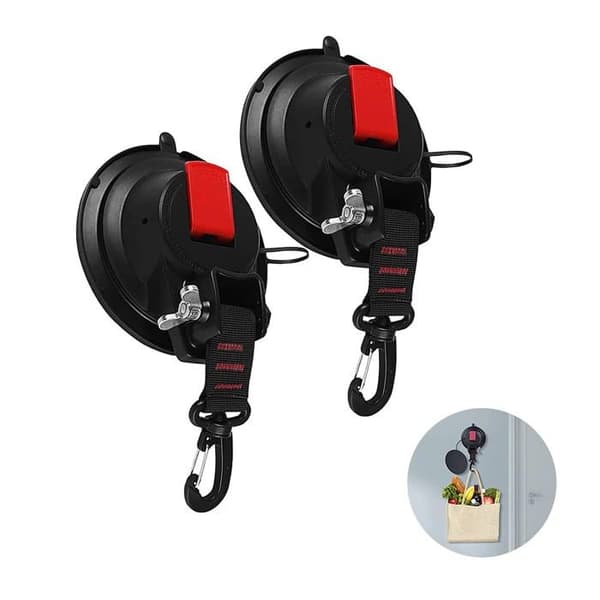 Sugkoppsfäste 2-pack - Diameter 12 cm - Sugkraft 10 kg - Nylon/ABS-rem