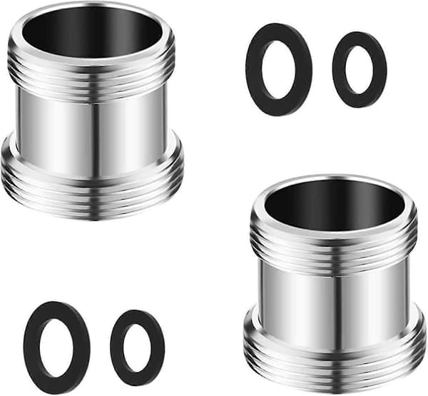 2 stk. 22/24 mm han til han vandhaneadapter, 22 mm han til han NPT-gevind, egnet til køkkenluftfilter vandfilter