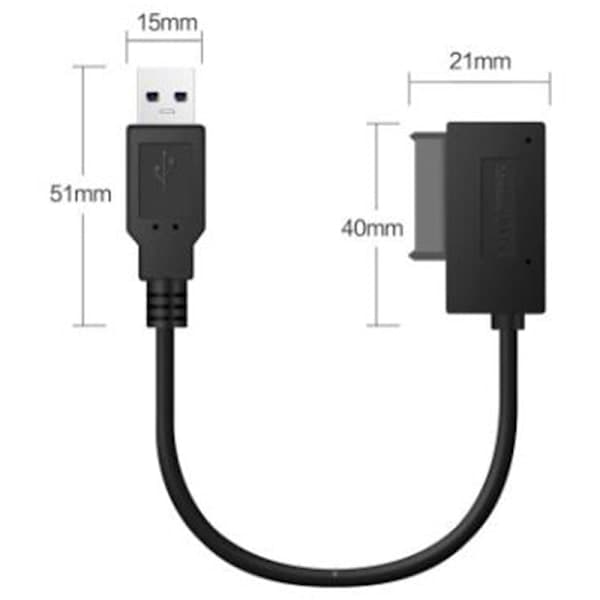 PC USB-adapter 6P+7P CD DVD Rom SATA till USB 2.0-omvandlare Slimline Sata 13-stifts drivenhetskabel för PC bärbar dator