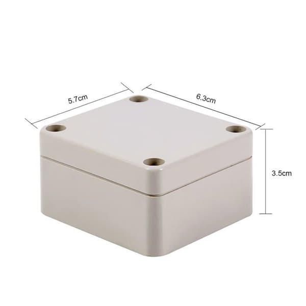 IP65-vesitiivis ABS-kytkentärasia 65×60×35 mm – Harmaa, ruuvikiinnitys
