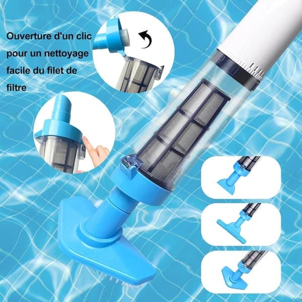 Poolbørste Poolrenser Støvsuger, 3-i-1 Genopladelig Batteridrevet Elektrisk Renser til Pools, Spabade, Jacuzzi