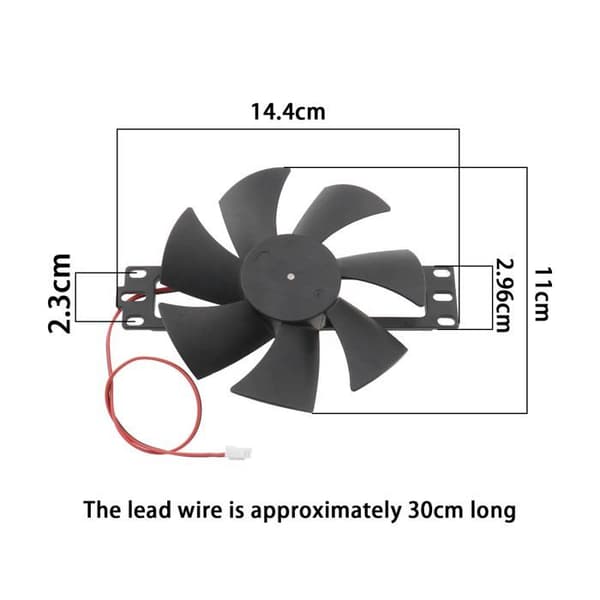 Køkkenventilator, universal model - 18V - Lav støj 30dB - Diameter 11cm