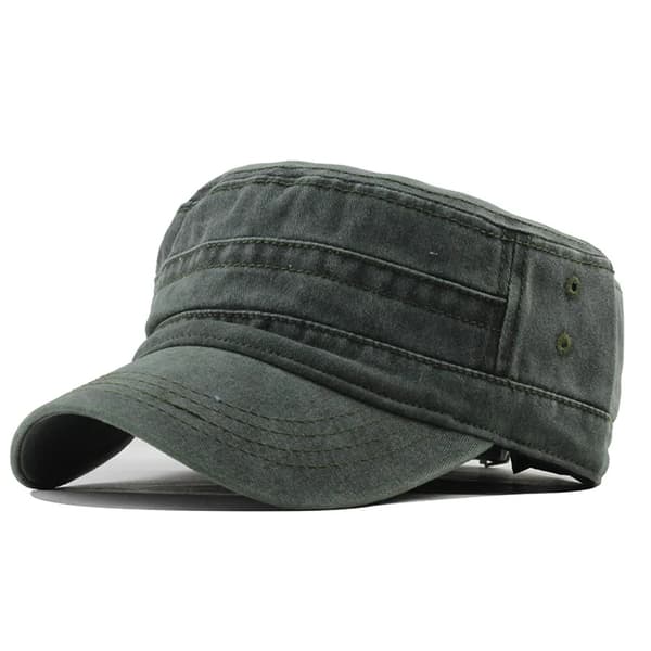 Klassisk vintage flat topp vasket caps for menn marineblå navy blue