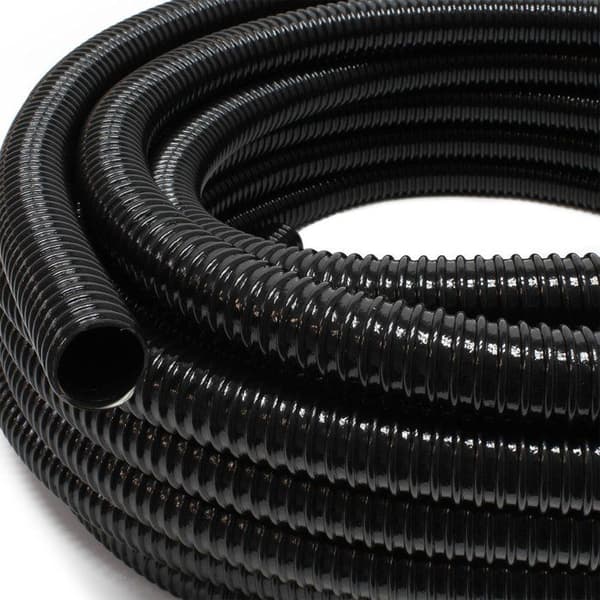 5m PVC spiralslange Ø25mm (1\") Sort - UV-bestandig spiralforstærkning