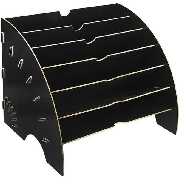Træfilsorterer 36,5x28x28cm - Til A4-papir - Presset træ & PP - Sort