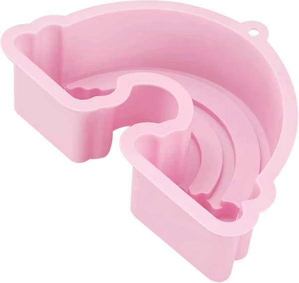 Regnbuekakeform, sjokolade godteri gumpaste former, regnbue cookie cutter kakeform, silikon 3d regnbueform, regnbue puddingform, bakekakebrett