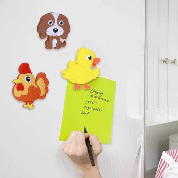 Kylskåpsmagneter för barn, söta bondgårdsdjur kylskåpsmagnet för småbarn barn kylskåpsmagneter pedagogisk present till bebisar, småbarnsmagneter
