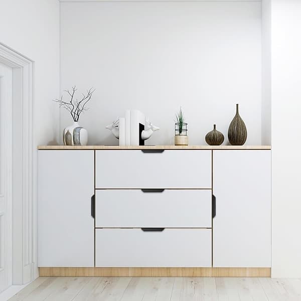 5-pak sorte køkkengreb, 120 mm garderobeskabsgreb, moderne aluminiumsgreb til badeværelsesskabe, mat sort 120 mm 120mm