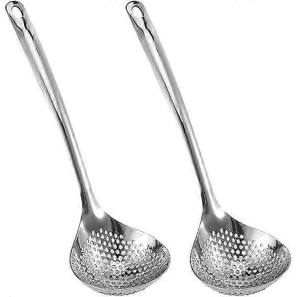 Hålslev, rostfritt stål, durkslag för hot pot, 2-pack, långskaftade matskedar för matlagning, köksredskap