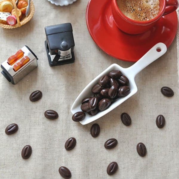 Silikoneform 55 hulrum Mini Kaffebønner Chokolade Sukker Slikform Kagedekor, 2 stk.