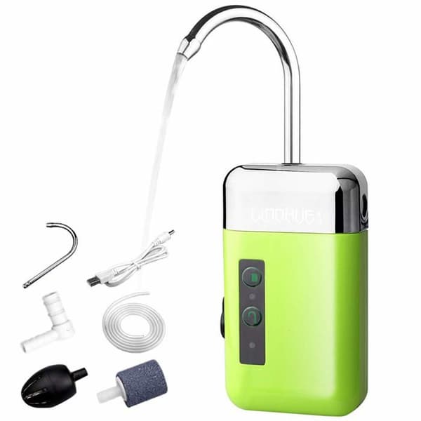 3-i-1 Bärbar Akvarie-Luftpump - Luftning, Automatisk Pump & Belysning, USB, 40 dB