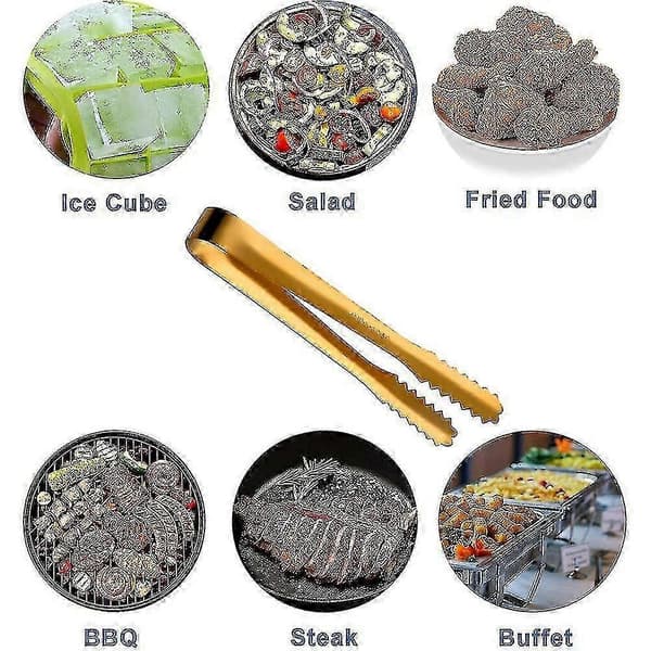 Istang for isbøtte, serveringstang, bartang, rustfritt stål, -gull A