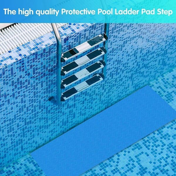 Halkfri PVC-poolstege matta 90 x 23 cm - set om 2, skyddande foder, tvättbar