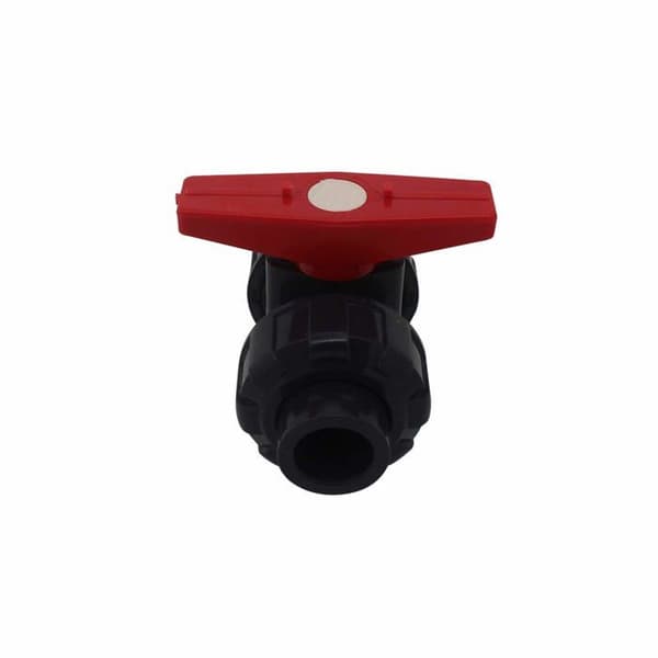 25 mm dobbelt union PVC kugleventil - rød/grå UPVC kugleventil