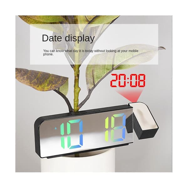 180 roterande projektionsväckarklocka 12/24 timmars LED digital klocka