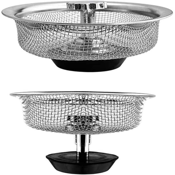 2-delt sil til vask - Rustfritt stål - Justerbar gummipropp - Ø 8,3 cm