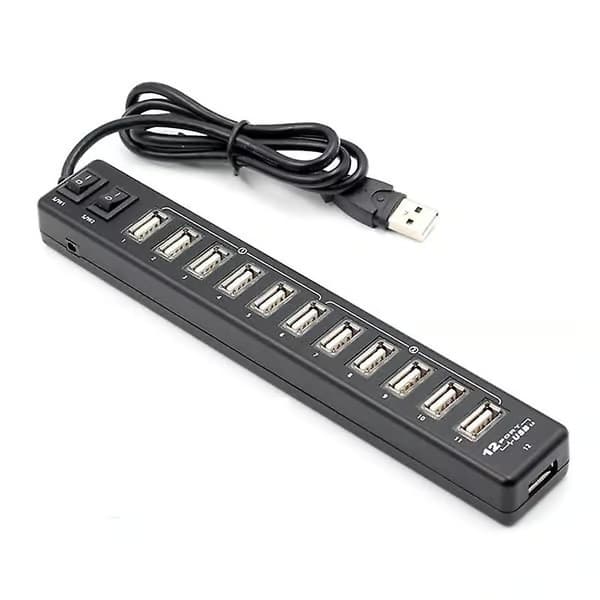 Högkvalitativ USB-hubb 12 portar USB 3.0-hubb Multi USB-splitter-switch för snabb dataöverföring för bärbar dator