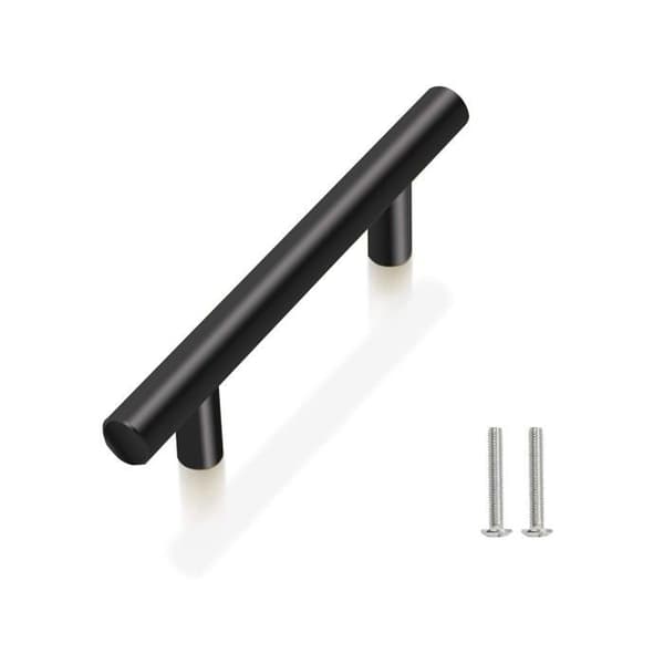 Sæt med 10 sorte dør-/møbelgreb i rustfrit stål, 96 mm center-til-center afstand, 9,6 x 2 cm