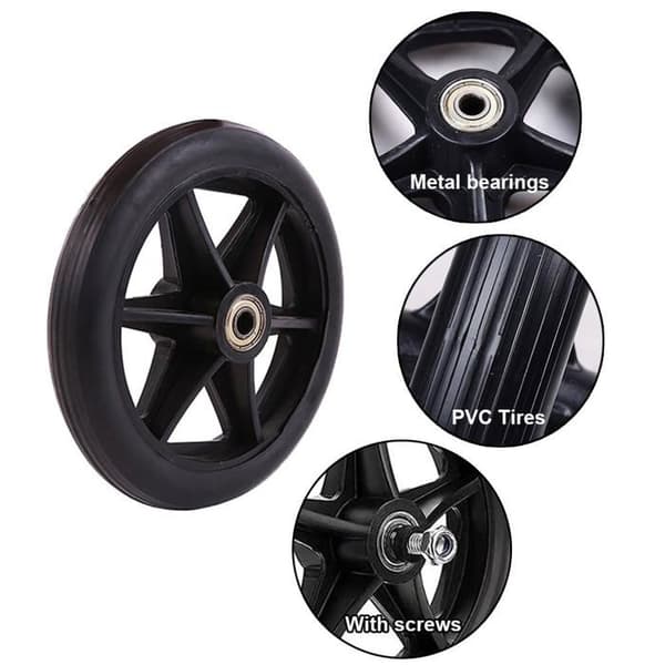 Forhjul til rullestol, 15 cm sklisikker PVC-fronthjul, solid forhjul, sett med 2 (15 cm (6 tommer))