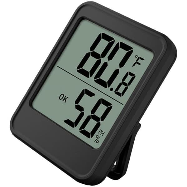 Stor skärm inomhushygrometer - Temperatur - Luftfuktighet - Magnet & stativ