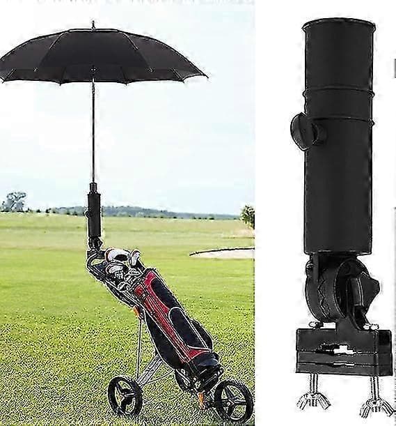 Golfparaplyholder - Universal Justerbar Golfvogn Paraplyholder - Sort