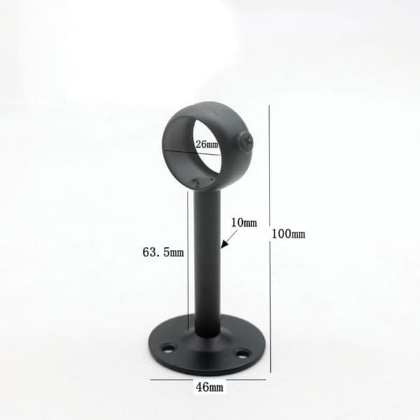 Takgardinstångsfästen - Set om 4 - Robust metall - Svart - 25 mm - Tak- eller väggmontering