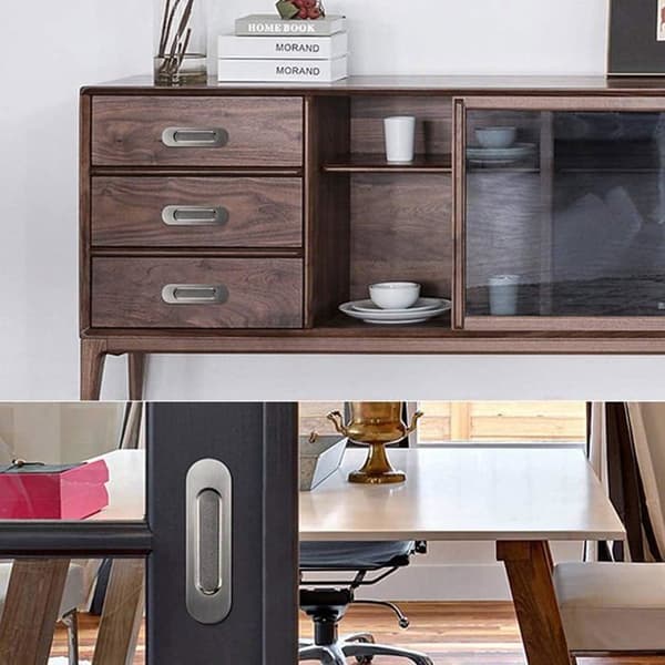 Forsænkede greb til skydedøre 120×40 mm, børstet rustfrit stål, sæt med 2
