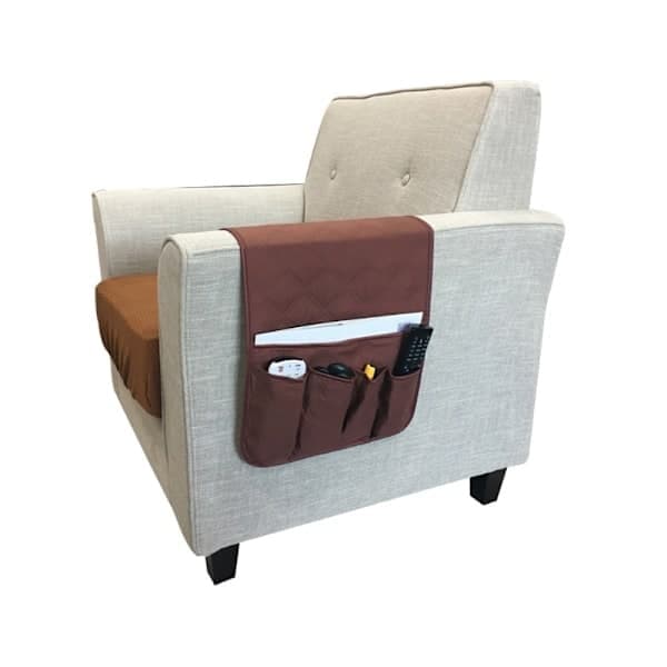 Sofaoppbevaring med 5 lommer, armleneorganisator, hengende sengelomme, vinrød Wine Red
