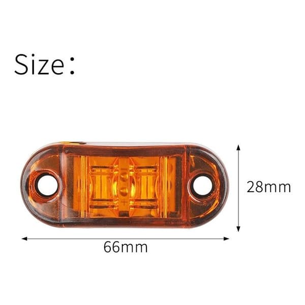 10x 2 LED sidemarkeringslys 12/24V LED trailer sidemarkeringslys sideadvarselslys gult lys til lastbil autocamper