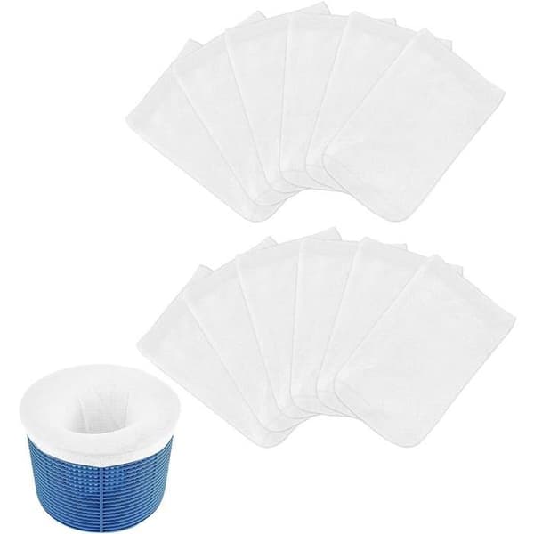 20 stk. elastiske nylon poolskimmerstrømper - 13 x 24 cm, genanvendeligt filter