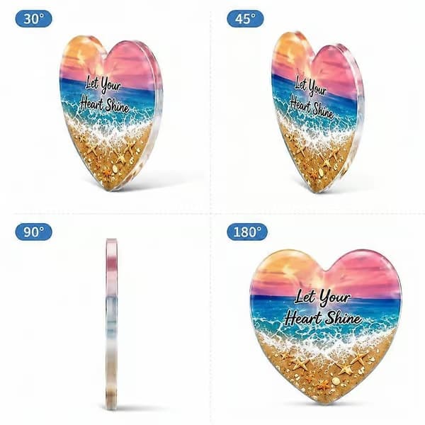 Ocean Heart adventskalender 2D akryl bordkalenderdekorasjon - 2026