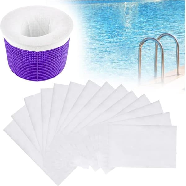 Poolskimmer, Skimmerstrømpenet, Poolkurvfilter, Poolskimmerstrømper, Poolskimmerfilterstrømper til poolkurv (10 stk.)