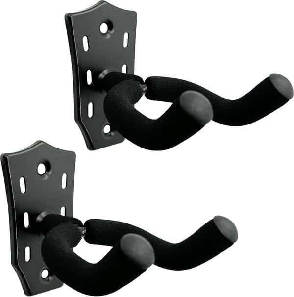 Gitarrväggfäste Hängare 2-pack, Gitarrhängare i metall med skruvar, Gitarrfäste med skyddande svamp, Gitarrhållare Lämplig för