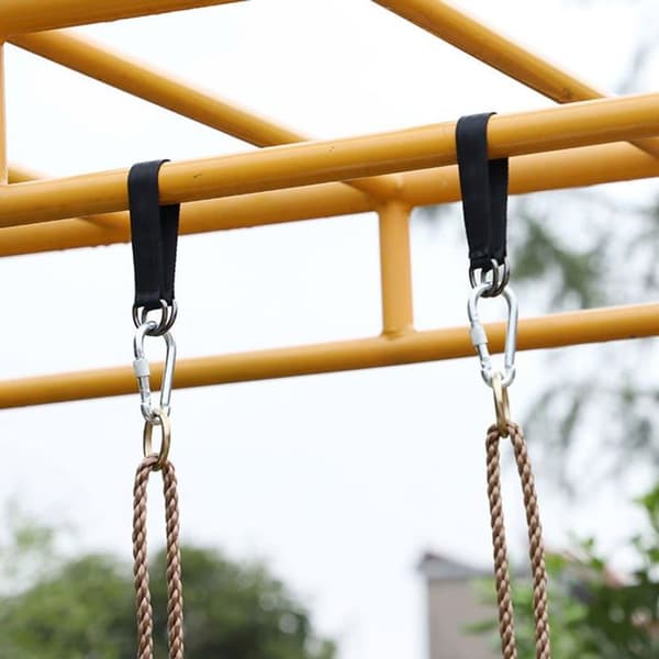 Kit med 2 trädgungsremmar, 25 cm - nylon & stålkarbinhakar, 100 kg