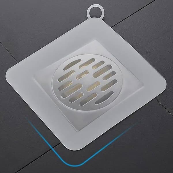 Grå silikon gulvavløpsplugg 15 x 15 cm – vanntett, luktsikker, sklisikker