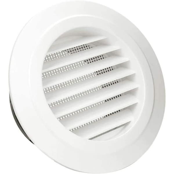 100 mm (4\") tuuletusaukko - Pyöreä ABS-ritilä - Hyönteisverkko - Irrotettava