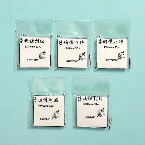 100 stk. transparente post-it lapper, 76 x 76 mm transparente selvklebende lapper