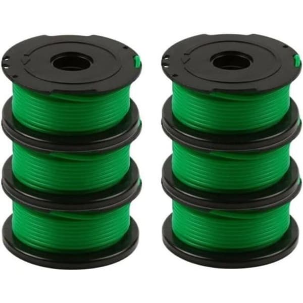 Pakke med 6 grønne trimmerspoler til Black & Decker GL7033 GL8033 GL9035 A6482