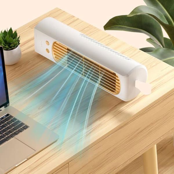 Tyst tornfläkt, 3W, 2000mAh, 90° oscillation - Lämplig för hem, kontor, sovrum, kök, etc.