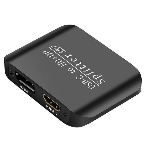 NK-E60 USB-C till HD+DP Splitter Stödjer MST/SST 4K 60Hz 3D/HDR-adapter för dubbla skärmar/speglingsläge