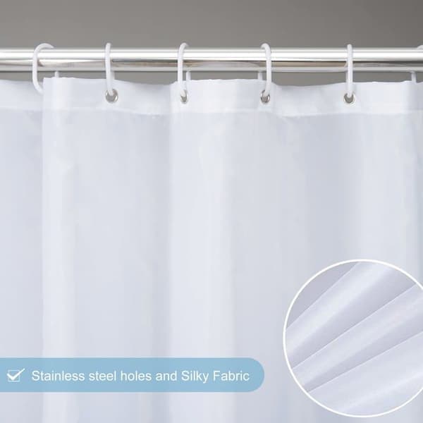 Duschdraperi 180x180 cm – Vattentät, mögelresistent polyester, öljetter i rostfritt stål, vit gradient