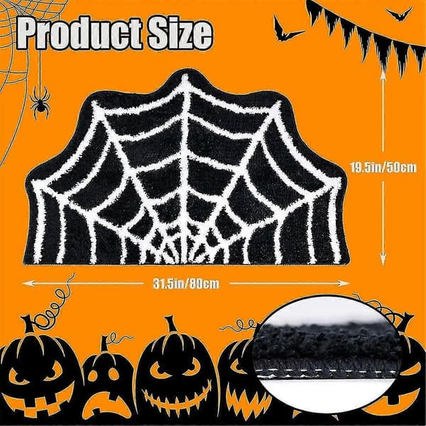 Spindelvev Badematte Halloween Badematte Sklisikker Teppe Spindelvev Teppe Dørmatte Gulvmatte Teppe Hjem Ba