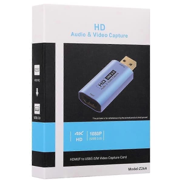 Z26A USB 3.0 til 4K HDMI Video Audio Capture Card Opptaksenhet for Spill, Direktestrømming