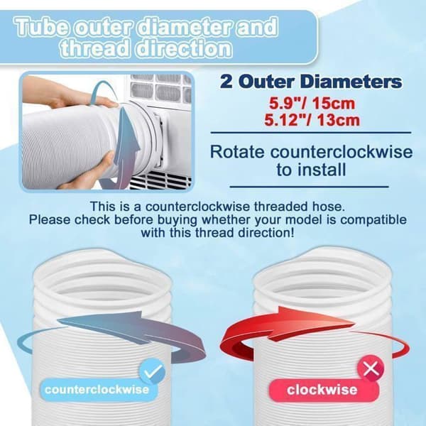 Bärbar luftkonditioneringsslang, flexibel PVC-luftutblåsslang, universell ventilationsrör (15 cm diameter * 3 m längd)