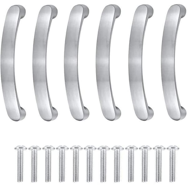 Sølv aluminium møbelgreb - 96 mm centerafstand, sæt med 6