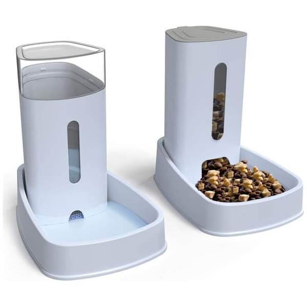 Automatisk foder-/vanddispenser til kæledyr - 3,8L x 2 stk. - Foder- og vandautomater til hunde/katte/tørfoder, tilbehør, skåle til katte/hunde/kæledyr