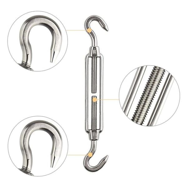 DC kabelstrammer - 304 rustfrit stål - M6 - 14,5–21 cm - Pakke med 6
