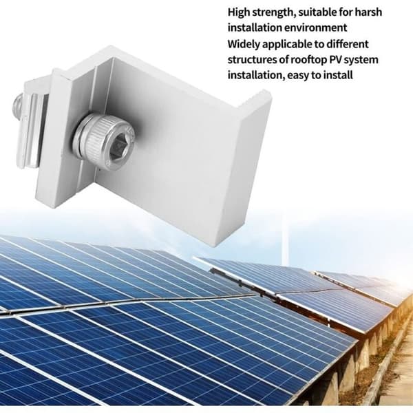 10 stk. PV solcellepanel endeklemme solcellepanel monterings Z-brakettklemme aluminiumslegering