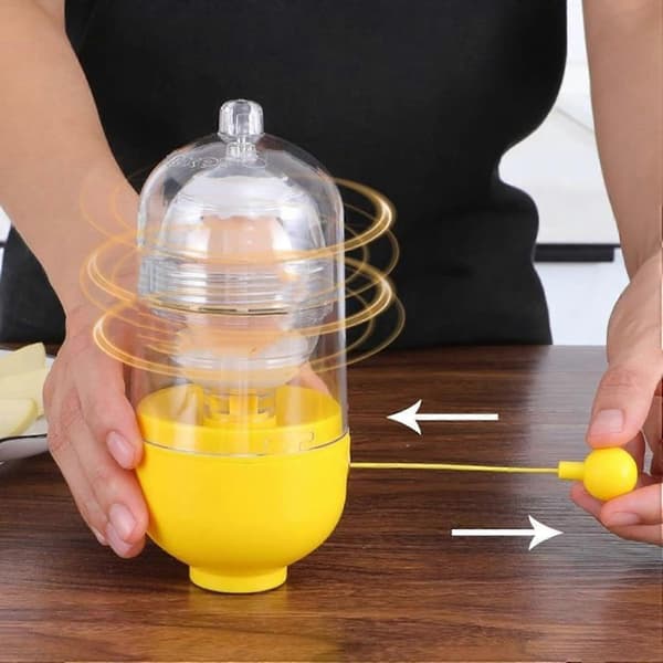 Egg Spinner, Egghomogenisator Manuell Trekker Manuell Gyldne Egg Shakers Eggerøre Egg Shaker Eggehvite og Plomme Spin Mikser