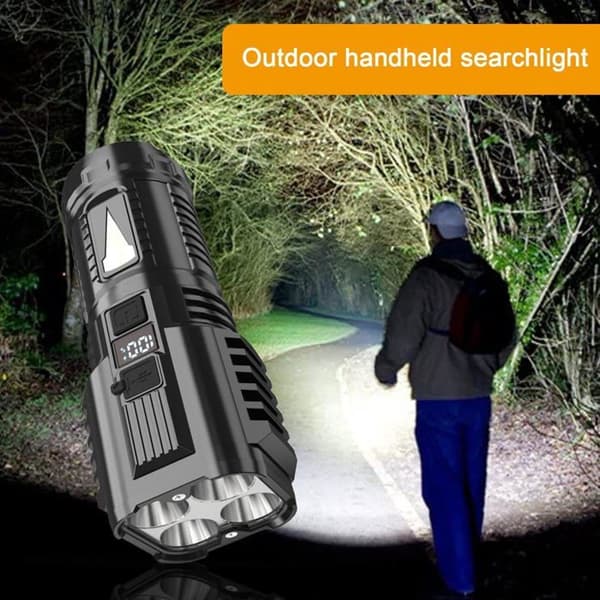 USB-ladattava LED-taskulamppu 4 tilalla – kompakti ABS, tehokas pitkän kantaman valaistus